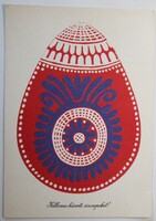 Képeslap,Grafika: Szyksznian Wanda, Húsvéti üdvözlő  (K4)