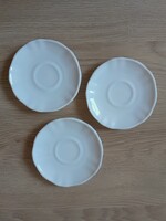 French glass milk cup saucers, small plates (3 pcs) - Arcopal France