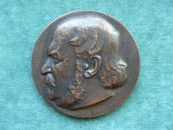 REMÉNYI JÓZSEF "SEMMELWEIS IGNÁC FÜLÖP 1818-1863", BRONZ PLAKETT, ÉREM, 70 mm,170 g, KIVÁLÓ TARTÁS !