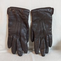 Dark Brown Genuine Leather Women's Gloves – Knitted Lining (Small Size)