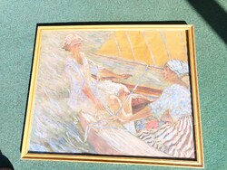 Tóth Ferenc 1909-- 1996 Boating Painting