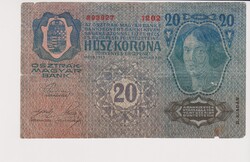 Osztrák-Magyar  20 korona 1913  fb  F