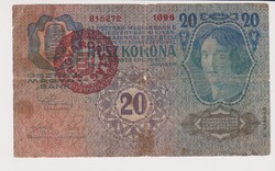 Osztrák-Magyar  20 korona 1913  Magyarország felülbélyegzéssel  G
