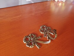 Bronz sárgaréz függönytartó masni (2 db)