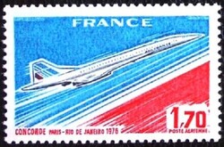Fr1951 / Franciaország 1976 Légiposta – A "Concorde" első kereskedelmi járata bélyeg postatiszta