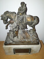 Carl Kauba (jelzett) bronzszobor – Ritka KuK történelmi emlék, Ragusa–Szarajevó 1911