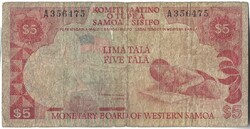 5 tala 1980 Monetary Board of Western Samoa !!! Nyugat Szamoa Ritka