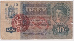 Osztrák-Magyar  10 korona 1915 Magyarország felülbélyegzéssel  VG