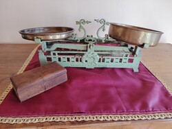 Old Cast Iron Double-Pan Balance Scale