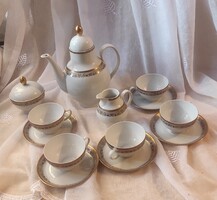 Winterling Schwarzenbach Bavaria aranyozott porcelán kávés-/teáskészlet – 5 személyes, 13 db