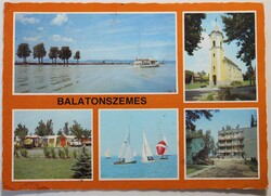 Képeslap, Balatonszemes, részletek (P17)