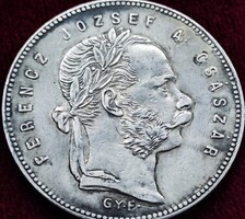 Ezüst 1 forint-1868 GY.F,  Ferenc József KM#449, ﻿﻿aEF / VF+