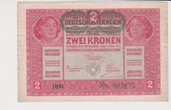 Osztrák-Magyar  2  korona  fb. 1917  VF+