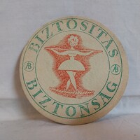 Retró Állami Biztosító papír söralátét (Biztosítás Biztonság)