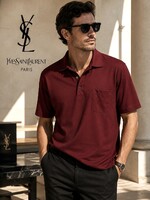 Yves Saint Laurent gyönyörű,bordó,férfi galléros  póló(2XL) ,