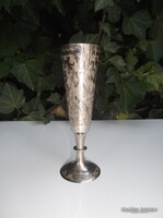 VÁZA - EZÜSTÖZÖTT - GRAVÍROZOTT - ANGOL - 13 x 4 cm - REGGELIZŐ TÁLCÁRA
