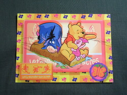 Képeslap,Walt Disney,rajzfilm,mesefigura,Micimackó és barátai,Malacka,Tigris,Füles , 2000-