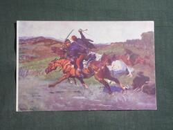 Képeslap,Honvédelmi minisztérium hadsegélyező hivatal,Kozákhalál Máramarosban,huszár,katona,1914-