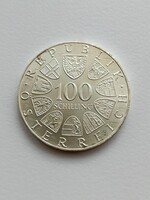 Ausztria ezüst 100 schilling 1974.