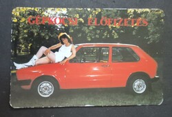 Takarékszövetkezet VW Golf autó kártyanaptár 1990