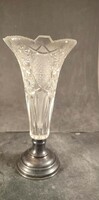 Silver-Plated Crystal Vase 747