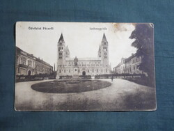 Képeslap,Pécs,Székesegyház látkép,részlet,Alt és Böhm kereskedés kiadás,Pécs,1914-