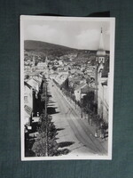 Képeslap,Pécs,Ferenc József út,villamos vonal,templom,Indóház tér,Weinstock,Bp. kiadás, 1940-
