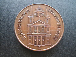 II. János Pál pápa látogatása Szombathelyen bronz emlékérem 1991