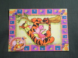 Képeslap,Walt Disney,rajzfilm,mesefigura,Micimackó és barátai,Malacka,Tigris, 2000-
