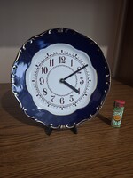 Zsolnay porcelain Pompadur II wall clock. Works. 25.5 cm. Marked