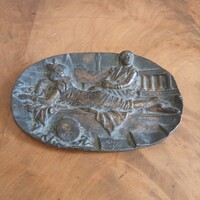 Szép régi bronz névjegykártya tartó tálka