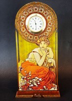 Goebel Artis Orbis Alphonse Mucha tömör kristályüveg asztali óra