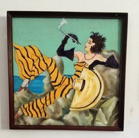 Az óceán lánya / Seres Sándor festménye, art deco stílusban /
