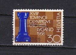 1968 Svájc 30 cent Sakk Olimpia Régi Bélyeg
