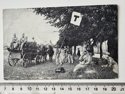 -AX794- I. világháborús katonai távíró hírközpont tábori telefon lovas kocsi fotó képeslap 1914