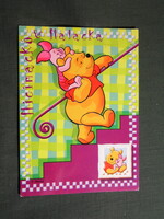 Képeslap,Walt Disney,rajzfilm,mesefigura,Micimackó és barátai,Malacka, 2000-
