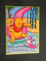 Képeslap,Walt Disney,rajzfilm,mesefigura,Micimackó és barátai,Malacka, 2000-