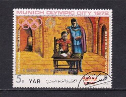 1972 Yemen 5b Pecsételt Bélyeg Müncheni Olimpia