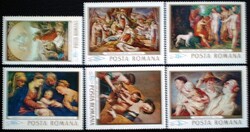 R2706-11 / Románia 1968 Festmények a Nemzeti Galériából bélyegsor postatiszta