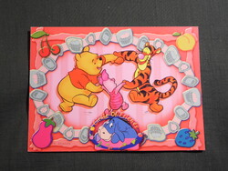 Képeslap,Walt Disney,rajzfilm,mesefigura,Micimackó és barátai,Malacka,Tigris,Füles , 2000-