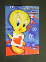 Képeslap,Walt Disney,Warner Bros,Looney Tunes,rajzfilm,mesefigura,Bolondos Dallamok,Csőrike, 2000-