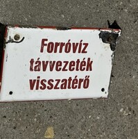 Enamel Sign – 'Hot Water Pipe Returning'