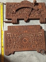 Antik Musgrave's Original öntöttvas kályhaajtó pár – Chr. Garms Bodenbach