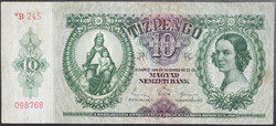 Csillagos 10 Pengő 1936, F+.