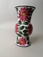 KISPEST - FLOWER MOTIF ART DECO MAJOLICA VASE