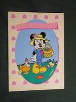 Képeslap,Walt Disney,rajzfilm,mesefigura,Minni és Miki egér,ünnepi,húsvét, 2000-