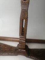 ANTIQUE FOOTED GUSZALY WITH CARVING AND BALLS INSIDE