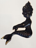 Walter Bosse (1904-1979): Sellő, bronz fali plasztika