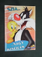 Képeslap,Walt Disney,Looney Tunes,rajzfilm,mesefigura,Bolondos Dallamok,Csőrike,Szilveszter 2000-