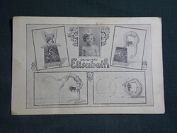 Képeslap,Magyar Cirkusz művészet,Original Elisabeth cirkuszi artista,hajlékony-akrobata ,1920-